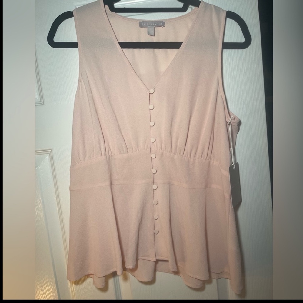 Women's Chelsea 28 Blush Sleeveless Peplum Top